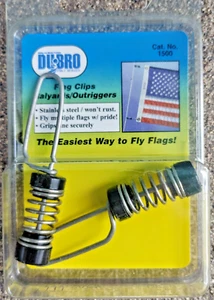 Du-Bro 1500 Flag Clips For Halyards & Outriggers-Stainless Steel-Secure Grip - Picture 1 of 4