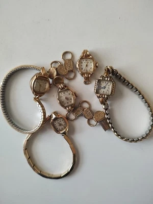 Lote De Colección De 5 Relojes Rellenos De Oro/RG Para Desguace, Piezas O Reparación Foto 1 de 4