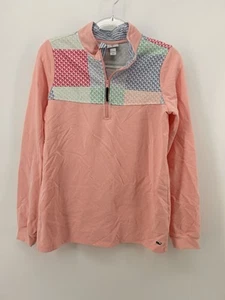 Vineyard Vines Target Pink Size XL 14/16 Patch Whale Logo 1/4 Zip Pullover - Picture 1 of 6