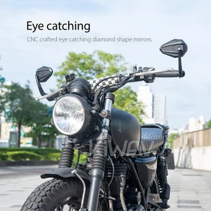 Bar end mirrors 4Rizz black 6mm fits Triumph Thruxton 900 Carb Thunderbird - Picture 1 of 8