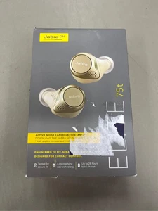 Jabra Elite 75t – True Wireless Earbuds with Charging Case, Gold Beige – Active - Picture 1 of 3