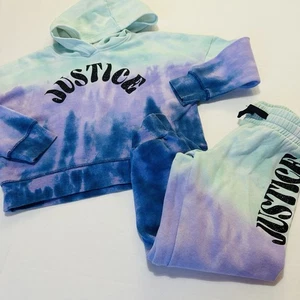 Justice Mädchen Hoodie und Hose Größe XS 5-6 Ombre Blau Lila - Bild 1 von 6