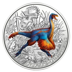 3€ Euros Autriche Dinosaures 2022 : Ornithomimus - Picture 1 of 1
