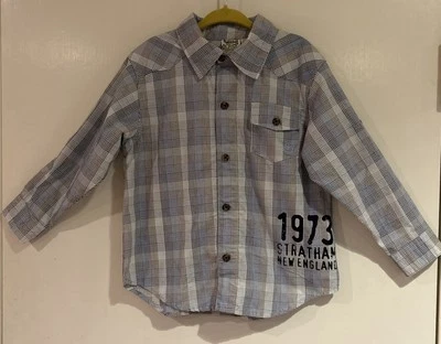 Camisa Timberland Boys 3T Abotonada A Cuadros Con Bolsillo 1973 Stratham Inglaterra Foto 1 de 4