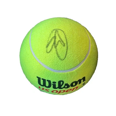 "Pelota de tenis Novak Djokovic autografiada Wilson US Open Jumbo 10"" certificado de autenticidad JSA" Foto 1 de 4