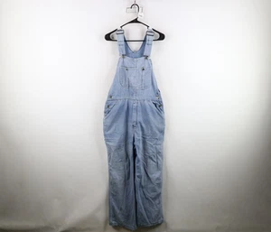 Vintage 60s 70s Streetwear Mens 32x27 Thrashed Denim Jean Overalls Bibs Blue USA - Picture 1 of 24