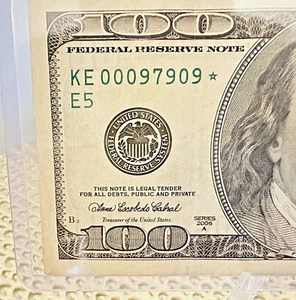 $100 Bill Star Note 2006-A KE00097909* TRINARY- QUAD Richmond only 320k! RRRR-01 - Picture 1 of 12