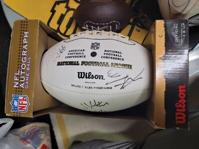 多签名匹兹堡钢人队足球 Heath Miller、Alan Faneca,更多带盒 — 第 1/4 张图片