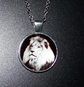  LION HEAD ANIMAL charm pendant Sterling Silver 925 plated necklace gold gift - Picture 1 of 8