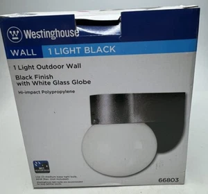Westinghouse 66803 Gloss Black Incandescent Light Fixture 7-1/4 H x 6 W in. - Picture 1 of 24