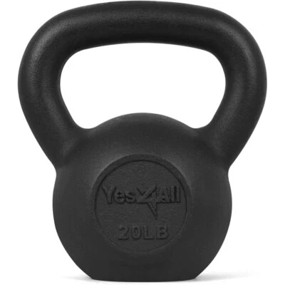 Juego de pesas Kettlebell de hierro fundido sólido Yes4All - Ideal para entrenamiento de cuerpo completo y Foto 1 de 4