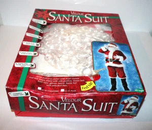 Fun World Div. 9 Piece Christmas Velour Santa Suit Costume Plus Big Size 50-54 - Picture 1 of 7