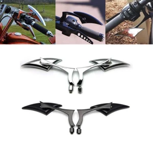 Espejos retrovisores laterales universales negros para motocicleta personalizados para Harley Honda 8/10 mm - Imagen 1 de 15