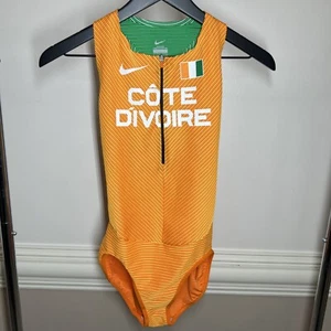 Womens Size S Nike Pro Elite Ivory Coast Cote DIvoire Track Speedsuit CI8820-812 - Picture 1 of 8