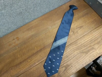 Dimensions Navy Blue Boots Logo Clip On Neck Tie — 第 1/3 张图片