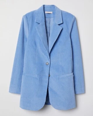Chaqueta Blazer H&M Trend Pana en Azul Polvo Talla EUR 40 / US 8 Foto 1 de 4