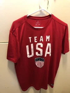 Team Apparel USA Soccer Shirt Men's Size Large Red Olympic - Picture 1 of 7