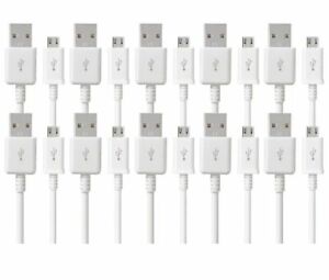 20X Lots Wholesale White Micro USB Sync Charger Cable Cord For Android Phone