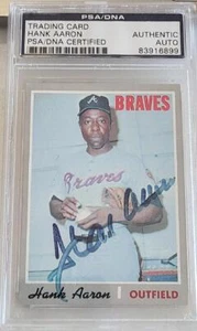 HANK AARON VINTAGE SIGNED 1970 TOPPS BRAVES HOF PSA DNA - Picture 1 of 2