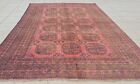 Authentic Hand Knotted Vintage Afghan Turkmen Felpah Wool Area Rug 8.8 X 6.0 Ft