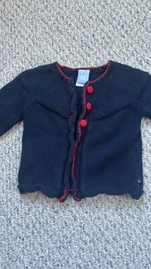 Bella Bliss Cardigan Navy And Red Size 4 Girls - Picture 1 of 6