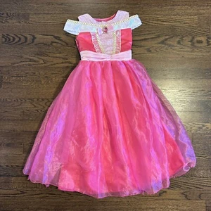 Girls Sleeping Beauty Aurora Play Dress Costume Pink 10 - Picture 1 of 2
