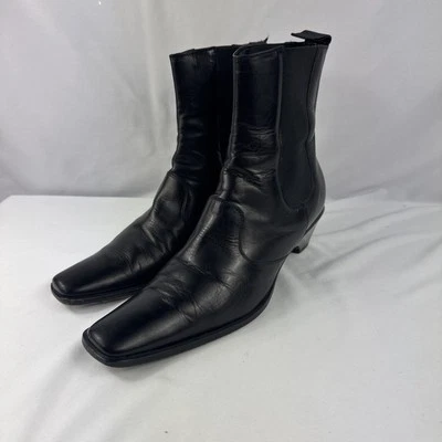 Giorgio Armani para mujer EE. UU. 7. 5 EU 38 Botas Negro Tacones Chelsea Hechas en Italia Foto 1 de 4