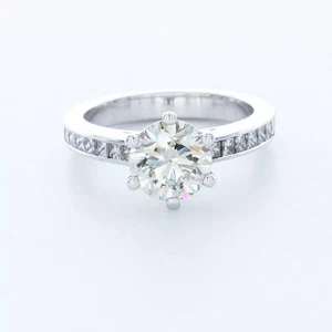 Verlobungsring klassisch 18K Weißgold 3,64 Karat runder Lab-gezüchteter Diamant G VS1 - Bild 1 von 5