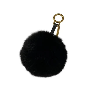 Fendi Fur Charm Black & Gold Used Accessories - Picture 1 of 5