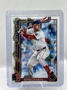 2025 Topps Holiday Alex Bregman Candy Cane Image Variation SP #H154 Red Sox - Bild 1 von 2