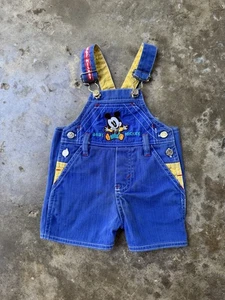Vintage 90s Baby Mickey Kids Overalls 12M - Picture 1 of 5