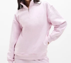 Athleta Damen Forever Fleece 1/4 Zip Sweatshirt XXS XS Rosa Oversized Pullover - Bild 1 von 8