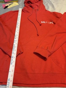 Salt Life Hoodie Boys L Red White Bluefin Pullover American Flag E-9 - Picture 1 of 4