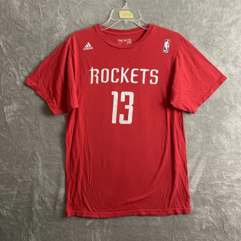 Adidas Houston Rockets James Haden 13 T-Shirt Mens Medium Red Short Sleeve Crew Cover