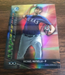 MICHAEL MATUELLA 2017 BOWMAN SCOUTS' CARD #BSU-MM RANGERS (TOP 100 REFRACTOR)