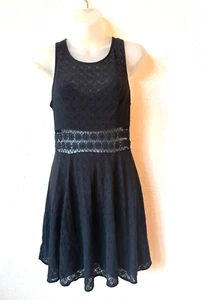 Vestido negro sin mangas FREE PEOPLE bordado encaje crochet talla 4 - Imagen 1 de 20