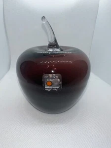 Blenko #882 Amethyst Apple Paperweight with Label - Picture 1 of 5