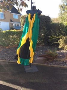 NEW ARRIVAL... Jamaica FLAG COLOUR MAXI SMOCK DRESS..Plus Size..12-16 - Picture 1 of 3