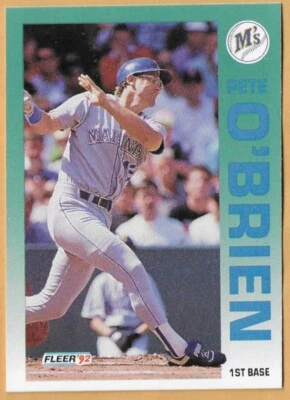 PETE O'BRIEN SEATTLE MARINERS #289 - FLEER NM-MT 1992 - Image 1 of 2