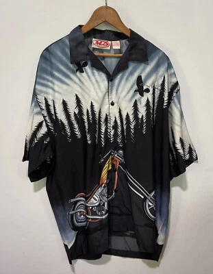 Camisa Malibu Dreams Biker Night Gráfica Botón Talla XXL Manga Corta Las Vegas Foto 1 de 4