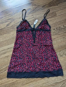 Y2K Victoria Secret The Lacie Cheetah Print Slip Dress Chemise Womens Size M VTG - Picture 1 of 7