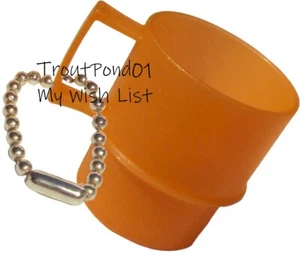 Tupperware Keychain Mini Mug Coffee Cup in Orange Sparkle Dazzle Glitter New - Picture 1 of 4
