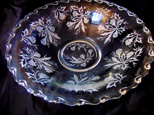 Fostoria Crystal Heidekraut 12" DIAM ausgestellte Konsolenschüssel Neu aus altem Lagerbestand - Bild 1 von 8