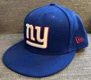 New York Giants Blue New Era 59Fifty Fitted Baseball Football Cap Hat Size 7 1/2 - Picture 1 of 14