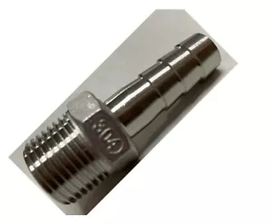 Manguera de identificación de púas de 1/2"" NPT macho a 1/2"" 13 mm calentador de acero inoxidable - Imagen 1 de 1