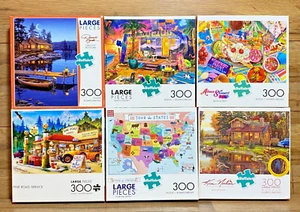 LOT / 10 - BUFFALO PUZZLES - 300 PC LARGE PIECES - STATES - ROAD TRIP - CAMPING - Picture 1 of 13