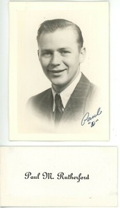 1951 Iowa Audubon High School Senior Picture Paul M Rutherford Calling Card