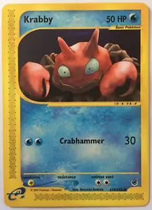 POKEMON KRABBY 115/165 EXPEDITION SET BASE COMUNE QUASI NUOVO - Foto 1 di 2