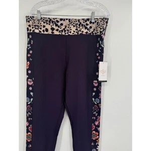 Johnny Was Joy Vanda Bee Active High Waisted Leggings Pockets Flowers NEW Sz 2XL - Picture 1 of 9