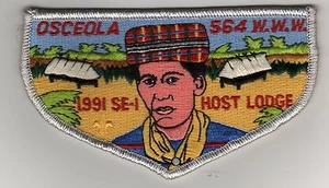 OA Osceola Lodge 564 Flap S-11b, 1991 Host Lodge, Cloth Back, Mint! - Bild 1 von 1